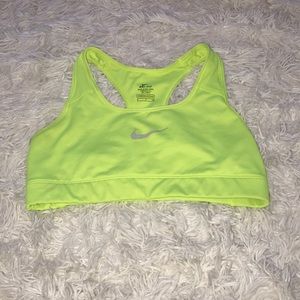 neon yellow nike sports bra
